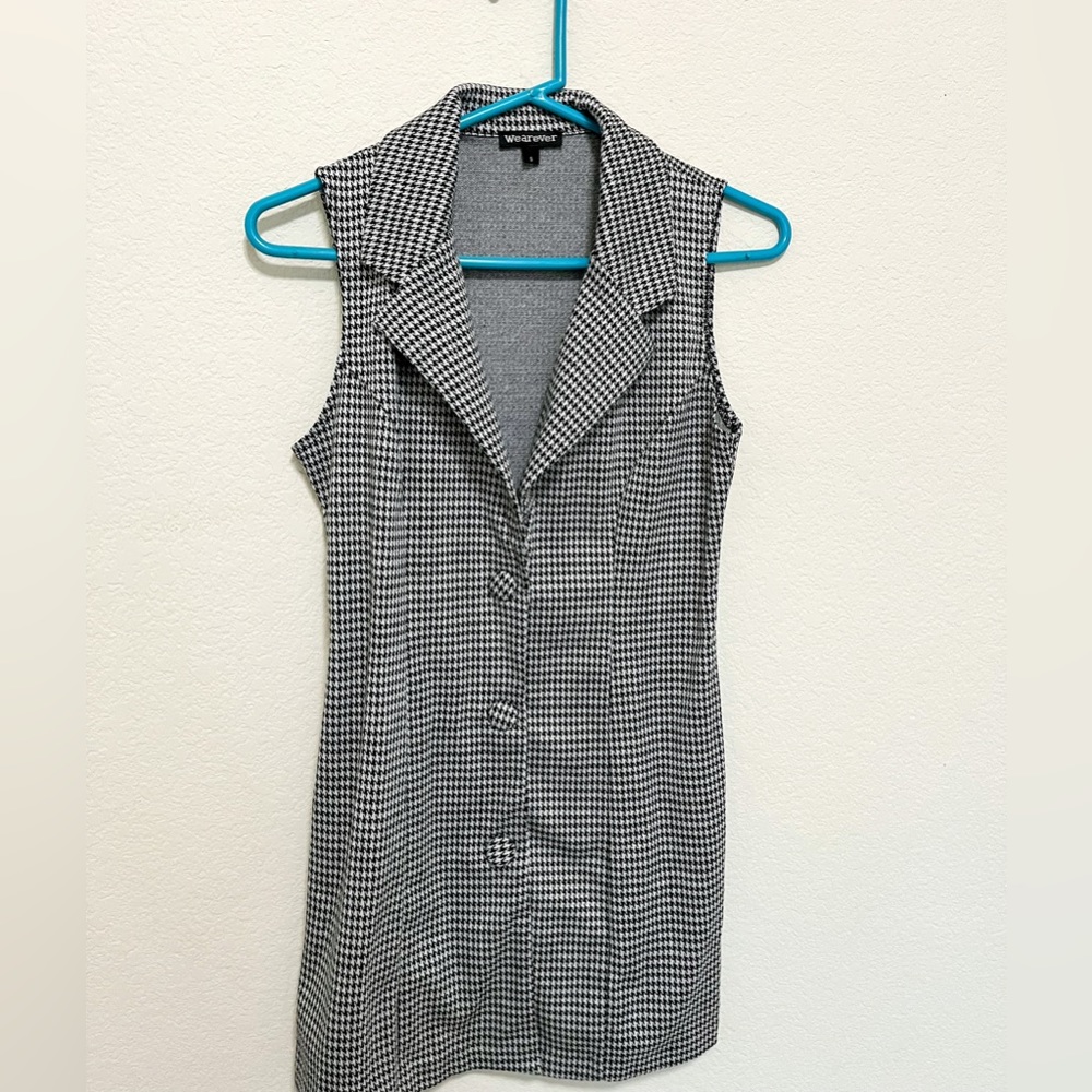 Black and White Blazer Vest